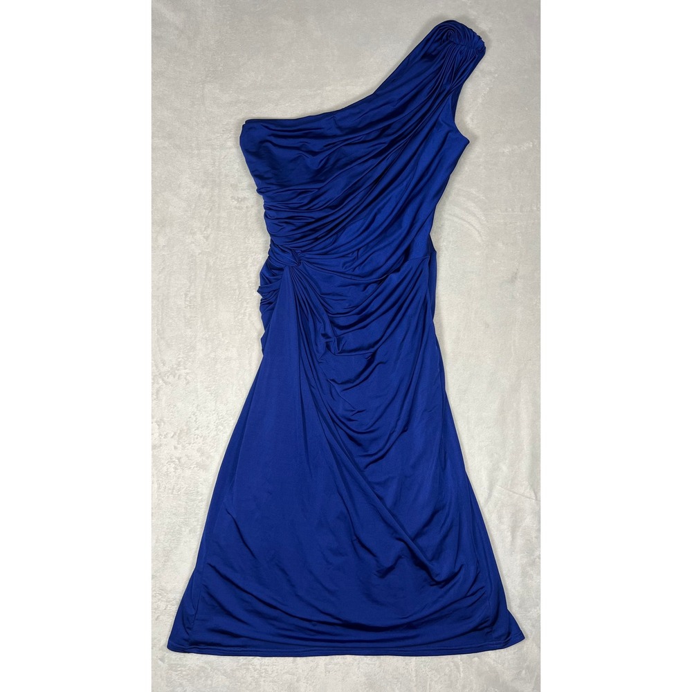 Tadashi Shoji Dress Medium Royal Blue One Shoulder Homecoming Cocktail Elegant